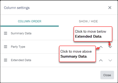 Adjust column order